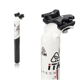 Itm tige selle a.chariot Alutech 7075 Ø 31,6mm,350mm,blanche,finition carbone