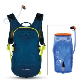 sac à dos à poche à eau Source Fuse3 +9l poche à eau 3l inclus, bleu foncé/vert