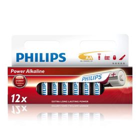 Pile Philips Power Alkal. Mignon LR6 1,5 V, AA,1x=1x12er Blister