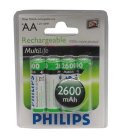 Pile accu Philips Mignon,Kit de 4  rechargeable 2600mAh